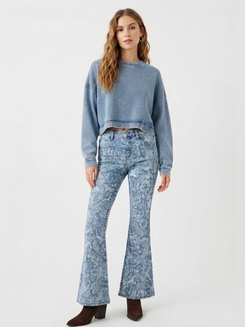 Free People We The Free Dream Lover Printed Flare Jeans – Size 29